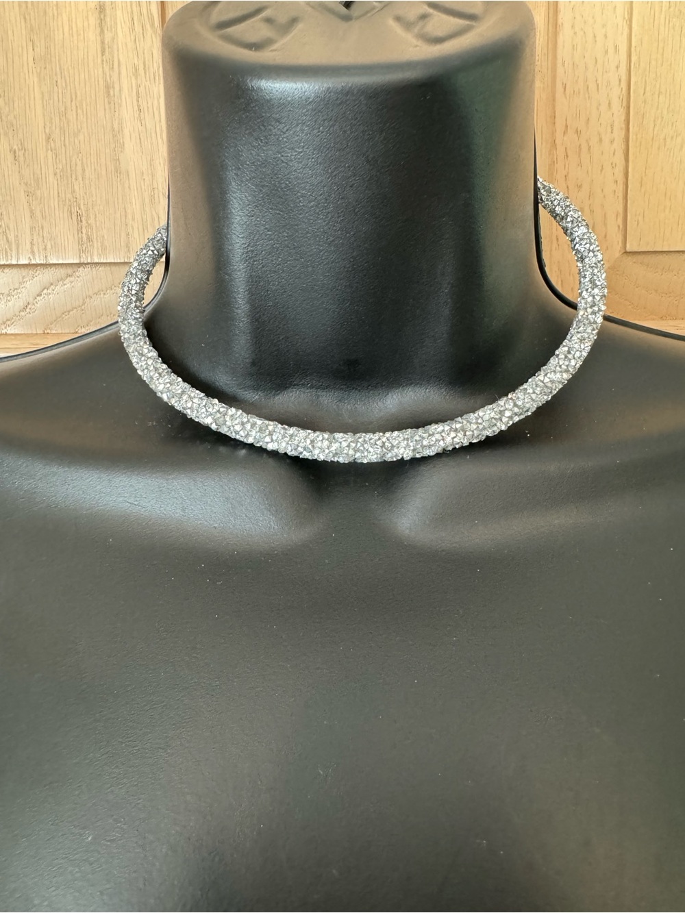 Sparkling Silver Crystal Choker Necklace & bracelet set